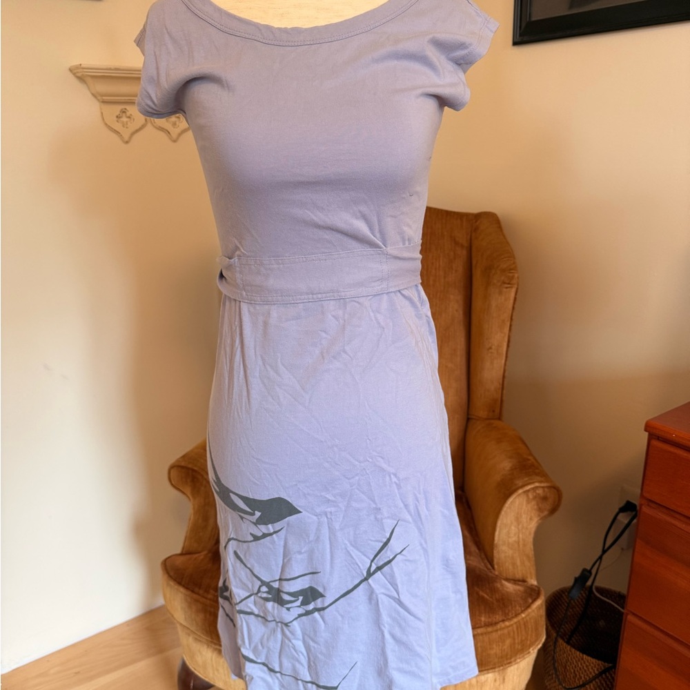 Synergy Cotton Dress Purple Birds